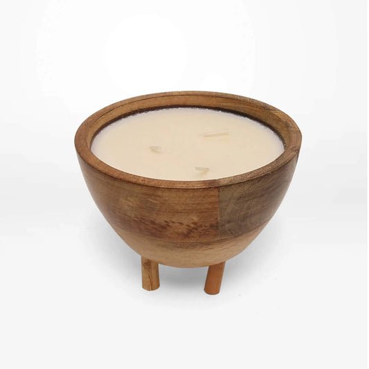 Wooden Bowl Candle - Cinnamon