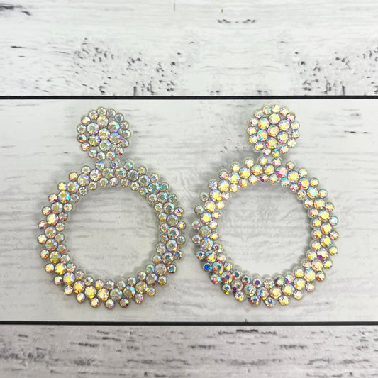 Embellished Irredescent Diamonte Earrings