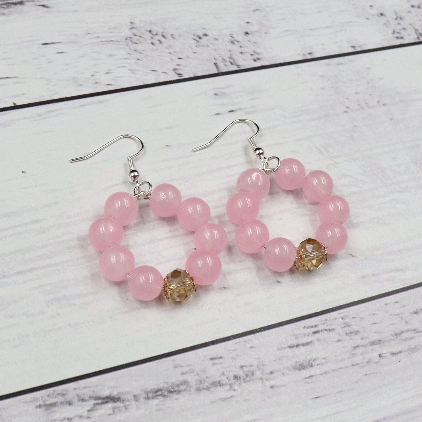 Pink Glass Bead Earrings