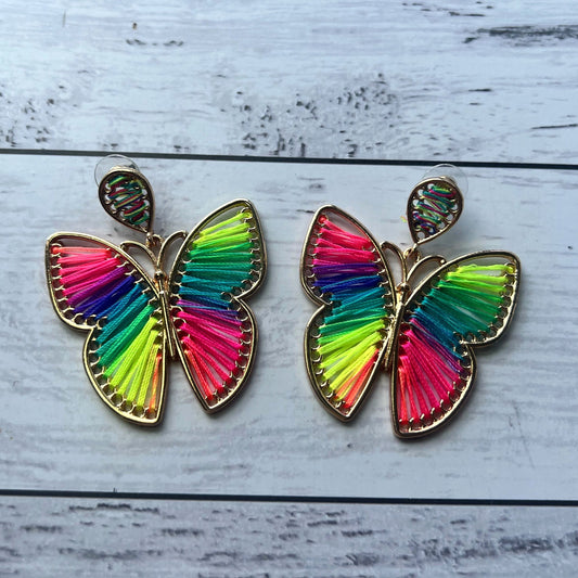 Bohemian Style Woven Butterfly Earrings
